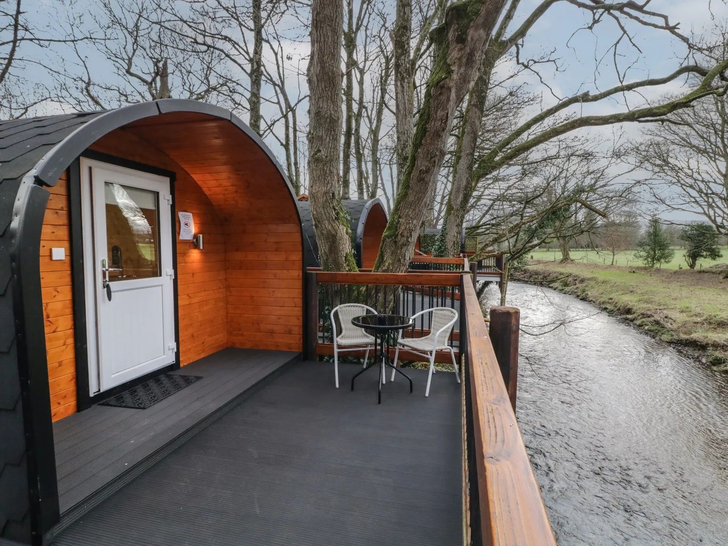 Lodge overlooking river on Kintala Resort